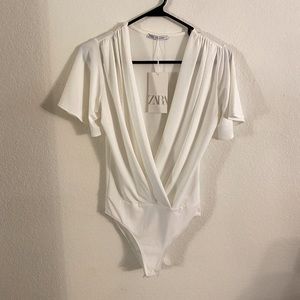 Zara short sleeve bodysuit blouse